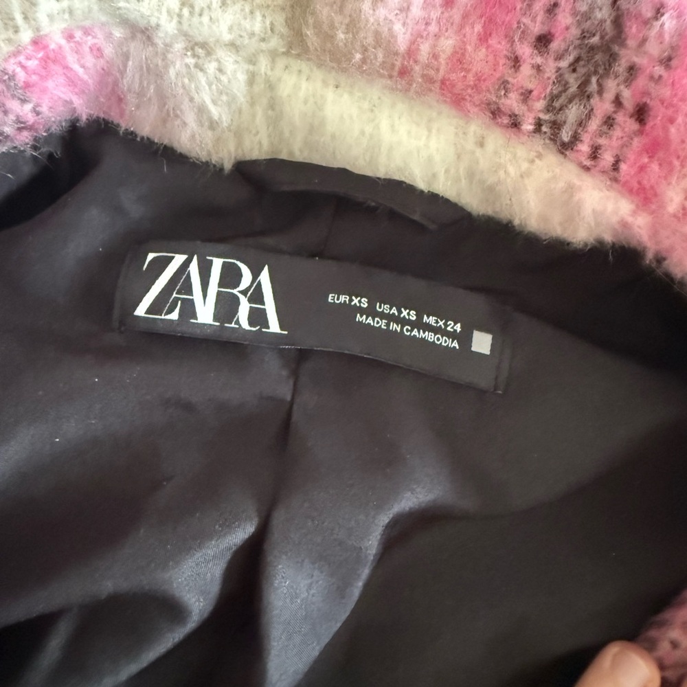 Zara Plaid Pink Women's Jacket - Picture 2 of 2